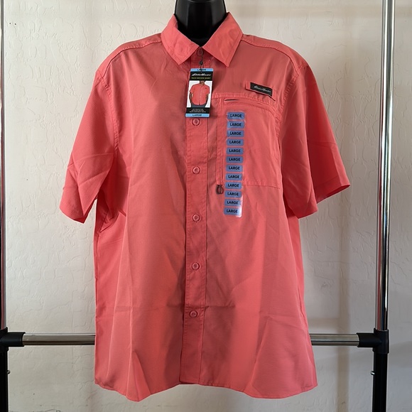 Eddie Bauer *NWT* Men's Moisture Wicking Woven Tech Short Sleeve Shirt - Picture 4 of 7